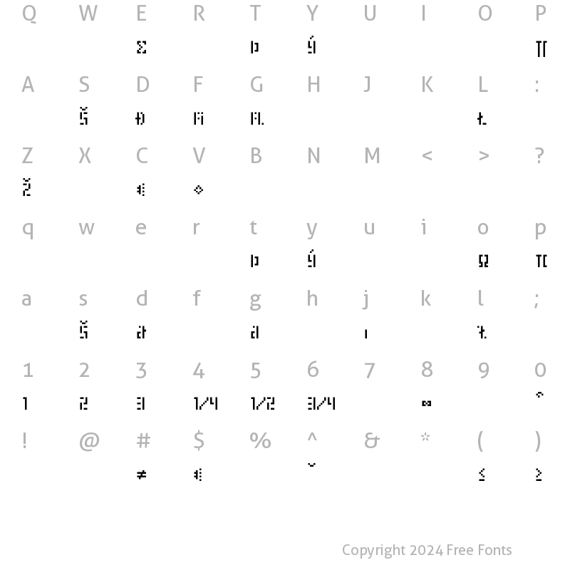 Character Map of Eboy TNTBetaExpert Regular