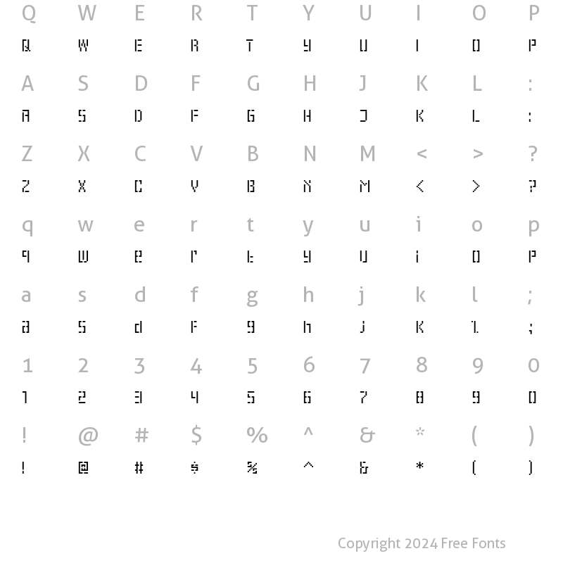 Character Map of Eboy TNTGamma Regular