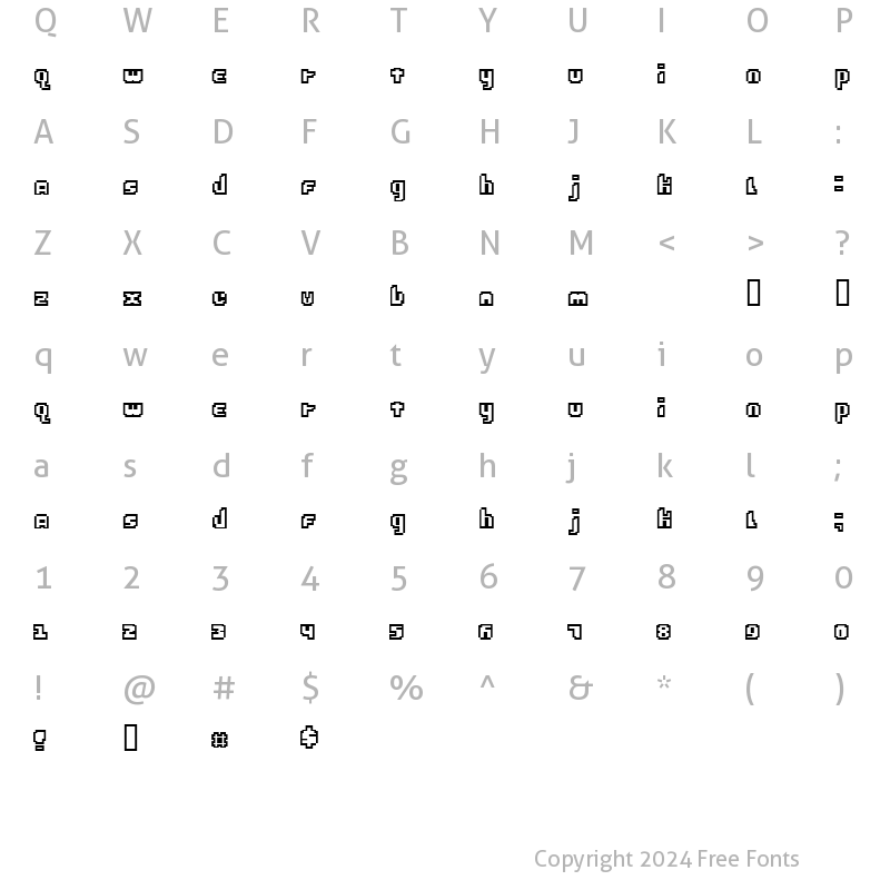 Character Map of ebrain2.0 Regular