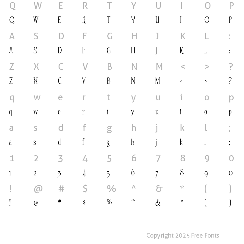 Character Map of Echelon Regular