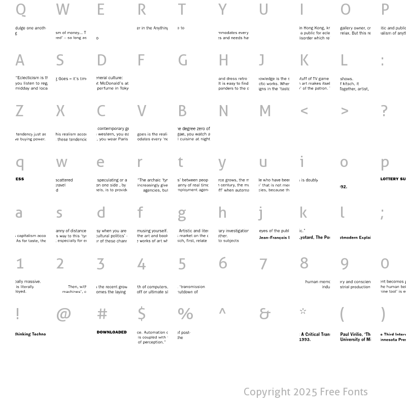 Character Map of EchoDownloaded Regular