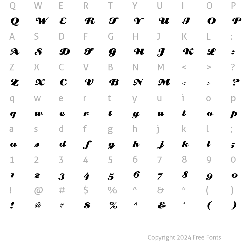 Character Map of Eclat ICG Alt Regular