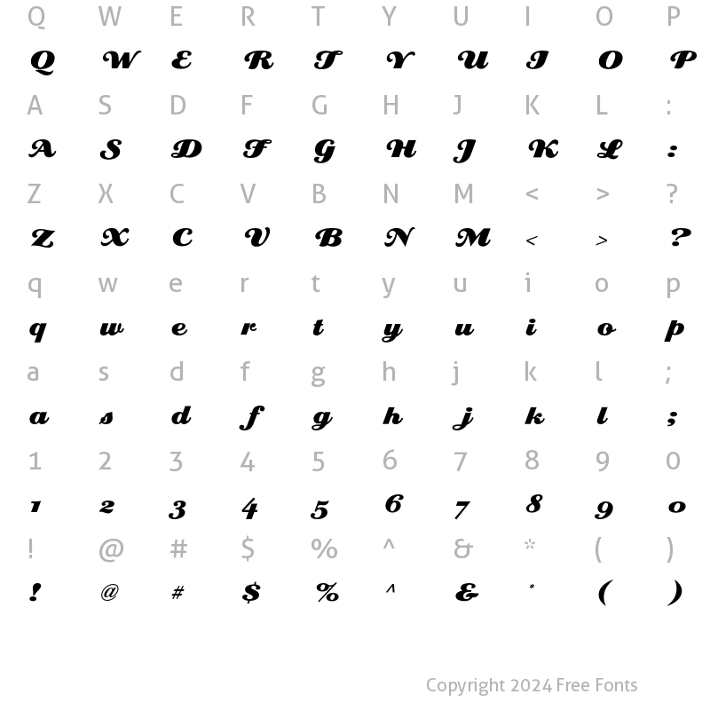 Character Map of Eclat ICGAlternate Regular