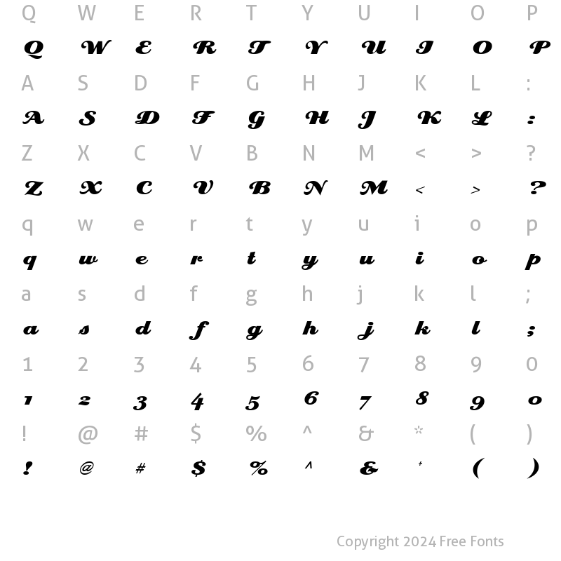 Character Map of Eclat Regular