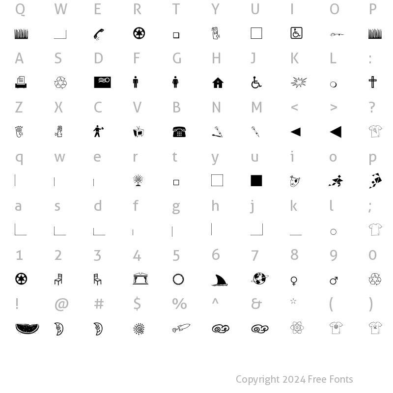 Character Map of Eclectic Medley STF Regular