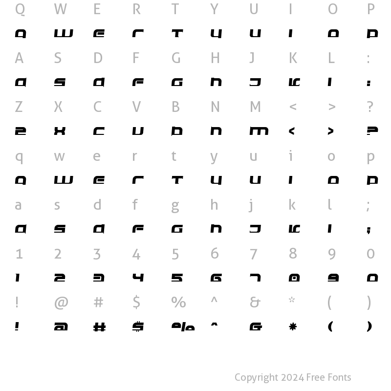 Character Map of Eclipser Oblique