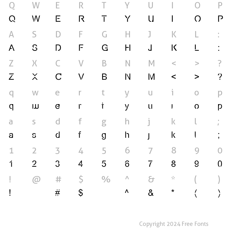 Character Map of Eco-Files Regular