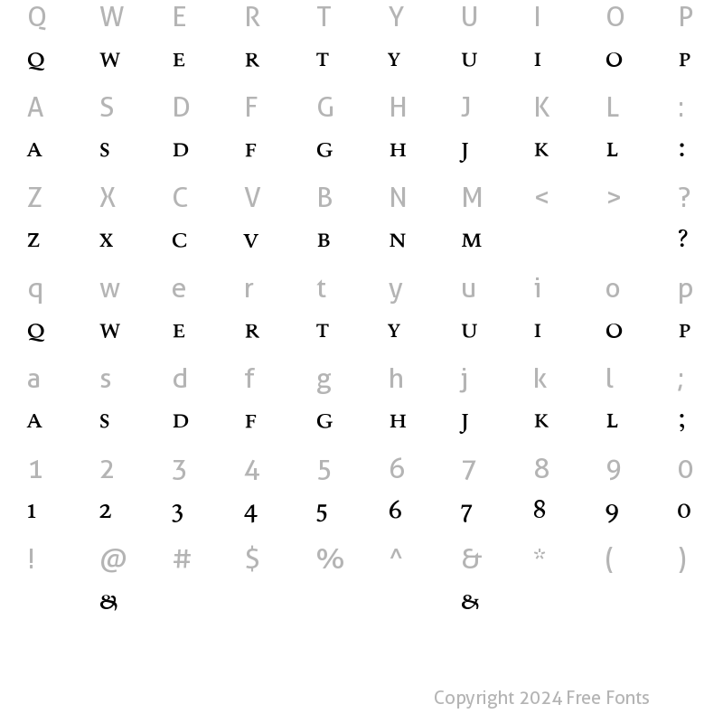 Character Map of Eco401Scaps Medium