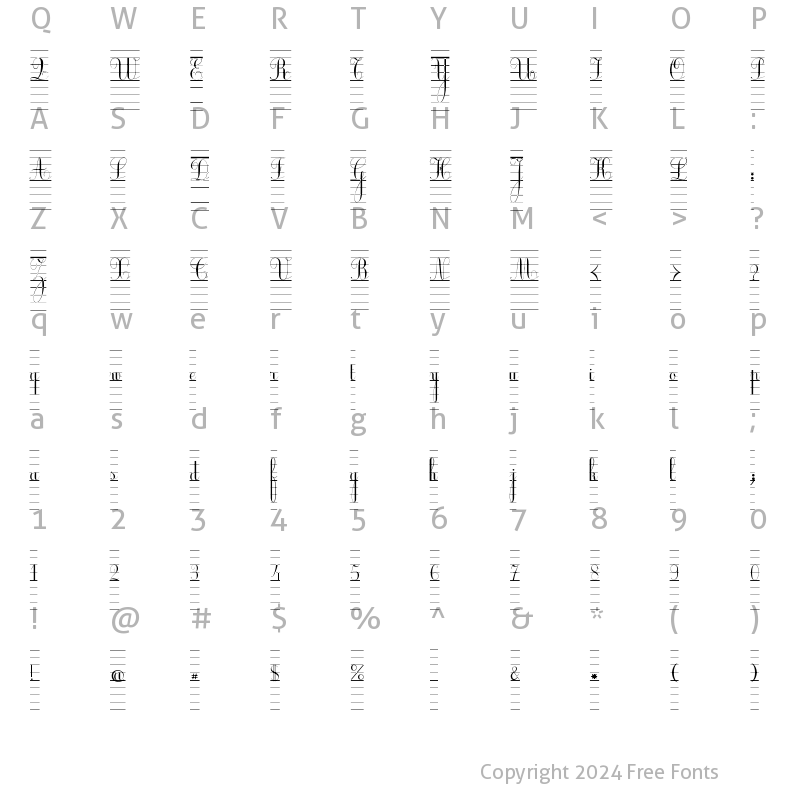 Character Map of Ecolier_lignes Regular