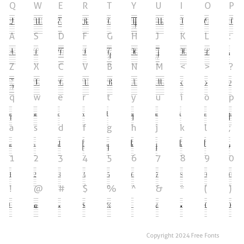 Character Map of Ecolier_lignes_court Regular