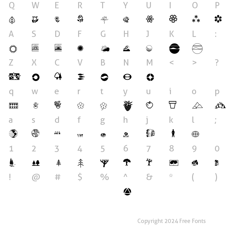 Character Map of Ecology P01 Regular