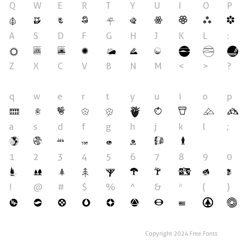 Character Map of EcologyP01 Regular