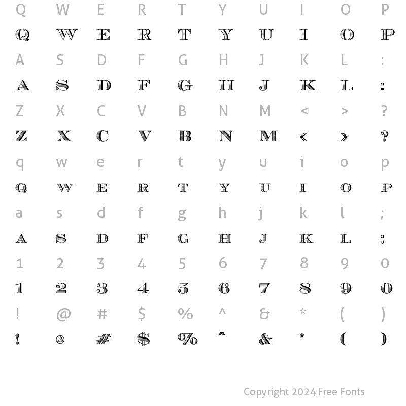 Character Map of EcuyerDAX Regular