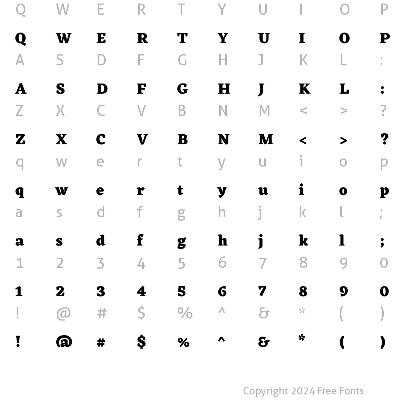 Character Map of Eczar ExtraBold