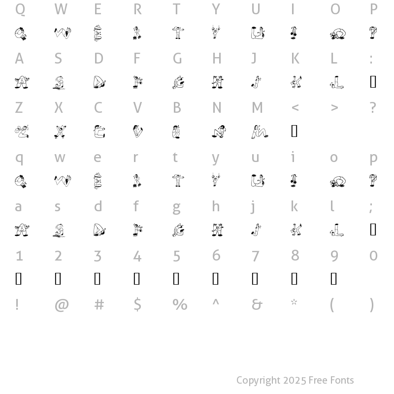 Character Map of EDB Sweatin' It Regular