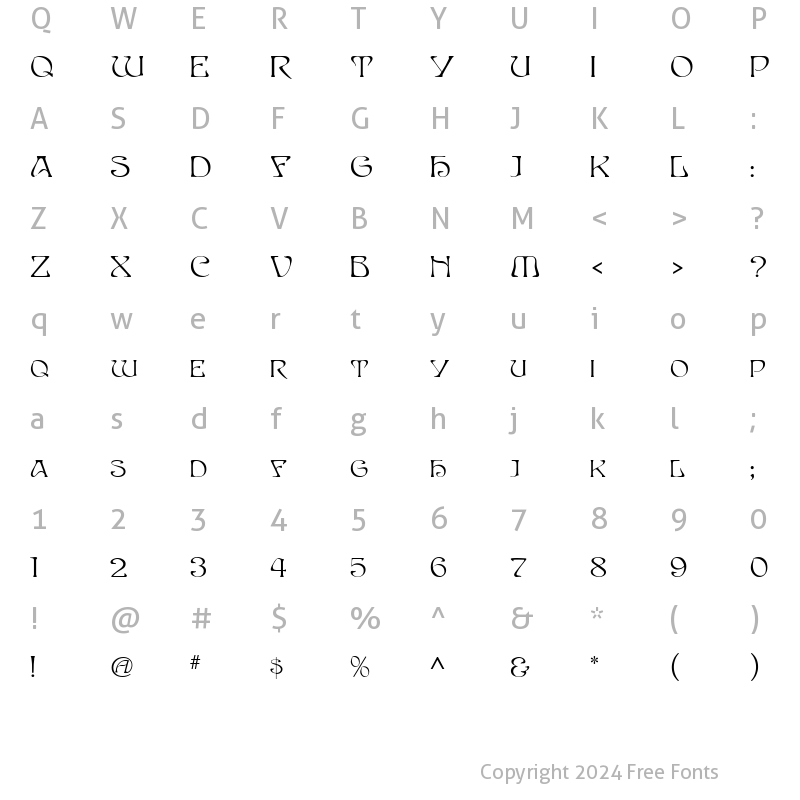 Character Map of Edda MF Regular