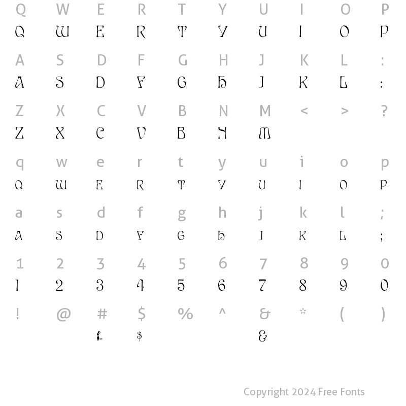 Character Map of EddaCaps Cn Regular