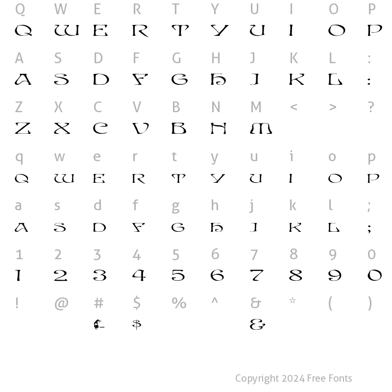 Character Map of EddaCaps Ex Regular