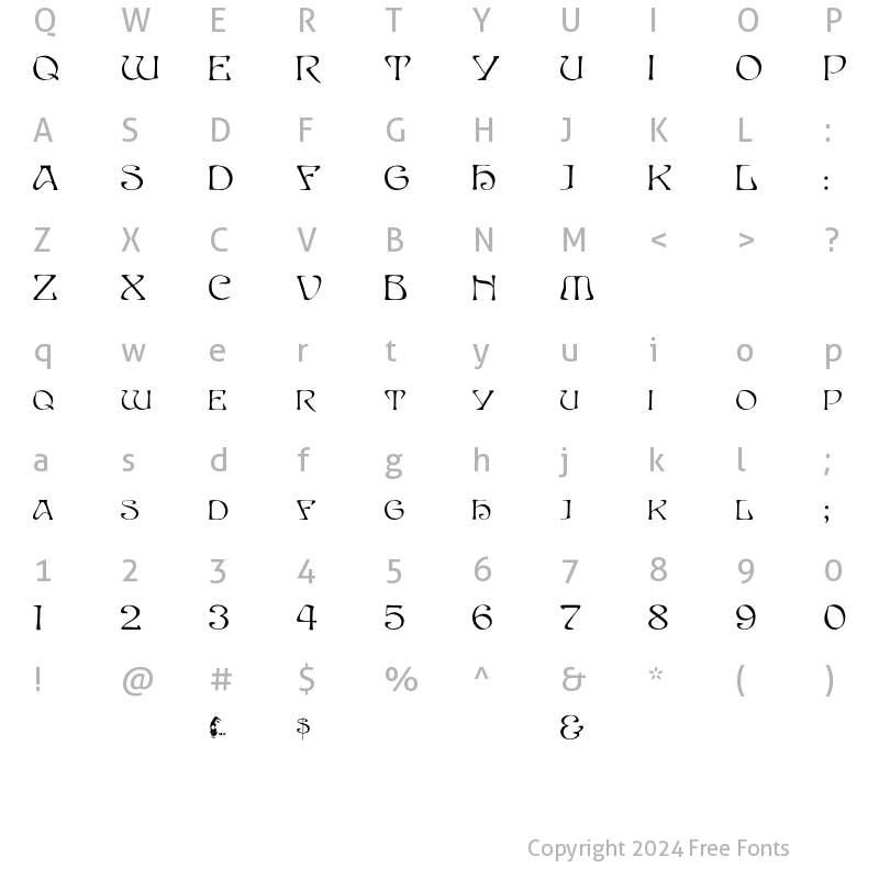 Character Map of EddaCaps Regular