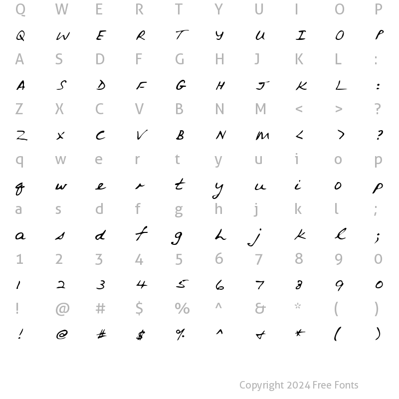 Character Map of EddiesHand Regular