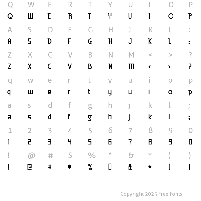 Character Map of Eden Mills Bold