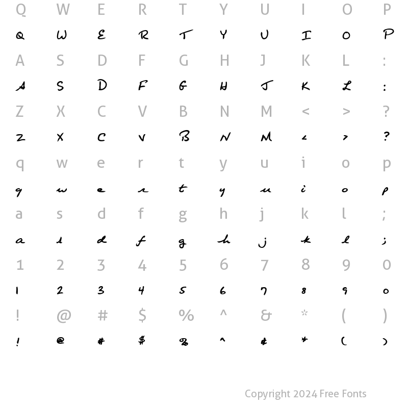 Character Map of EdgertonsHand Bold