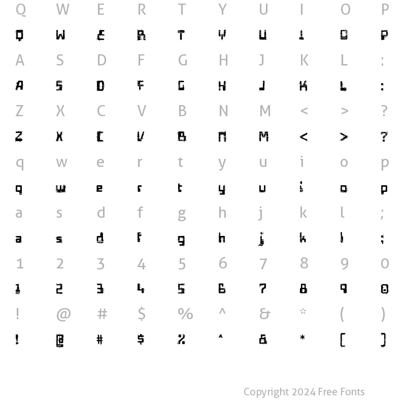 Character Map of Edifact Regular