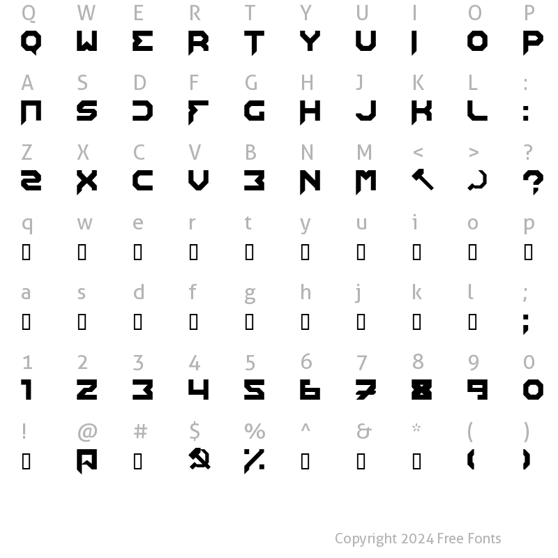 Character Map of Edistys Regular