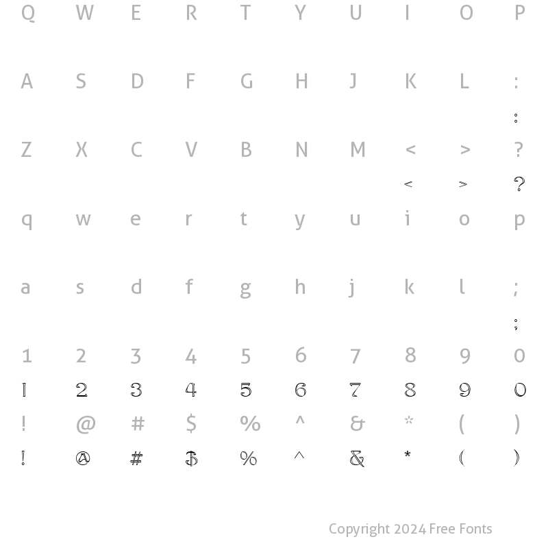 Character Map of Edita Modern Regular