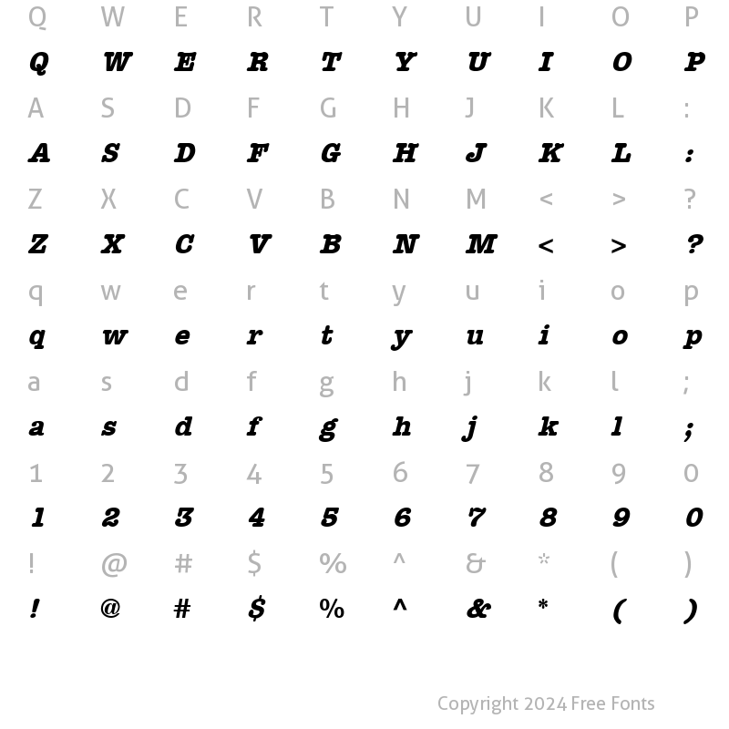 Character Map of Editor Bold Italic