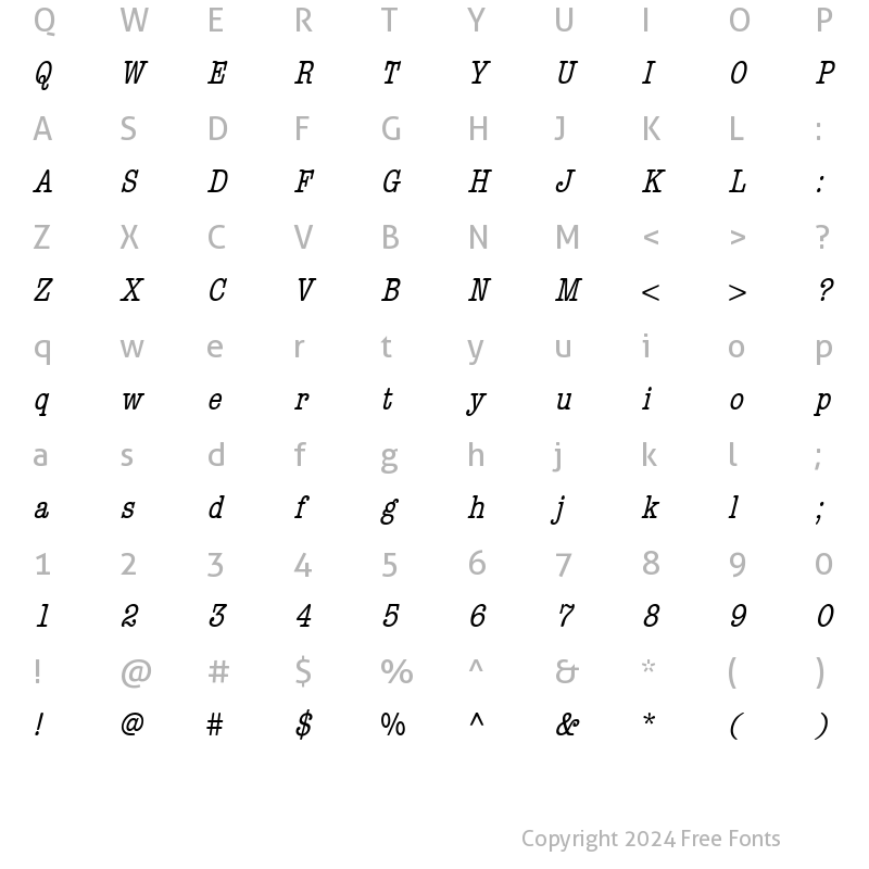 Character Map of EditorCndn Italic