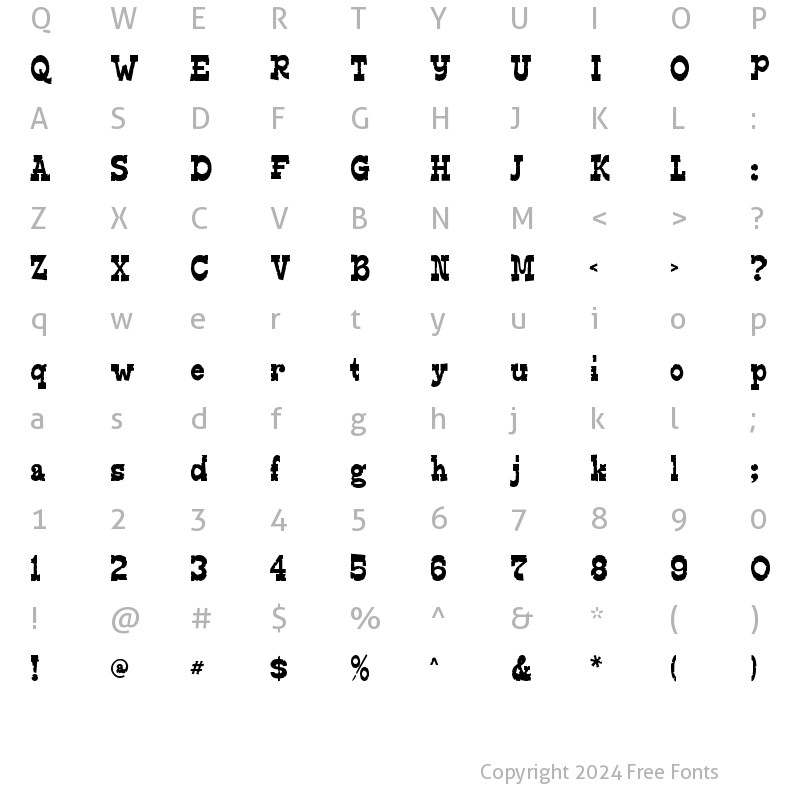 Character Map of Edmunds Distressed Regular