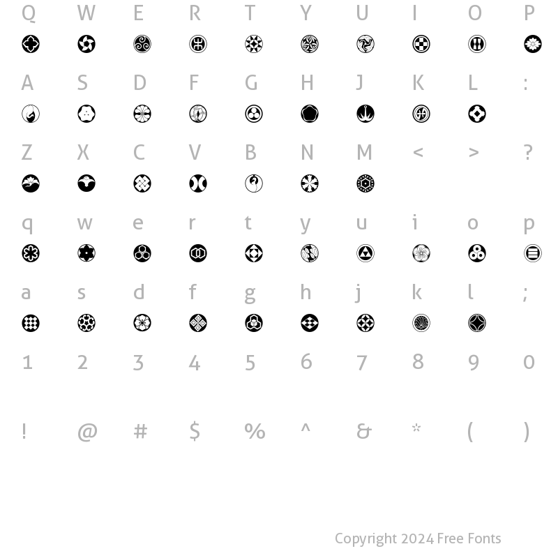 Character Map of EdoFont Regular