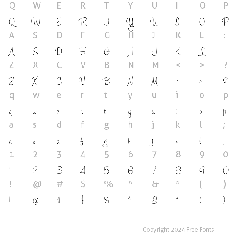 Character Map of EdPS Script Regular