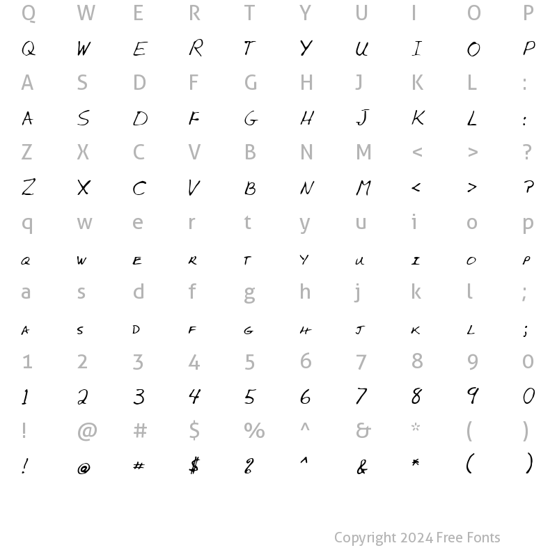 Character Map of Edward Regular