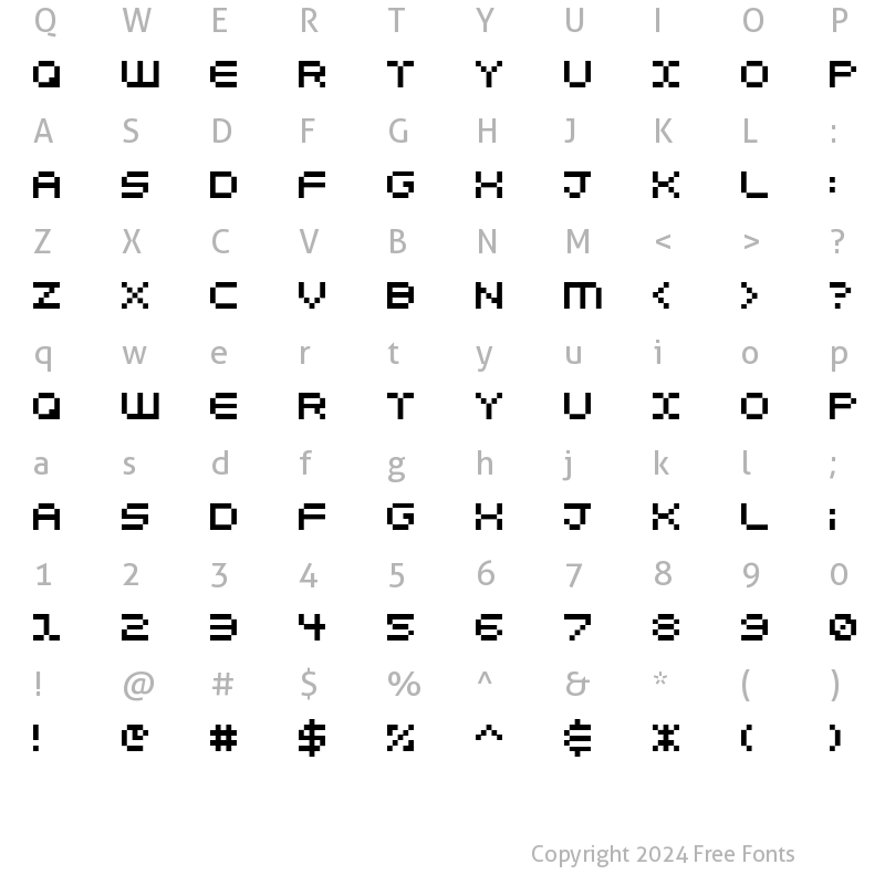 Character Map of eelfont001 Regular