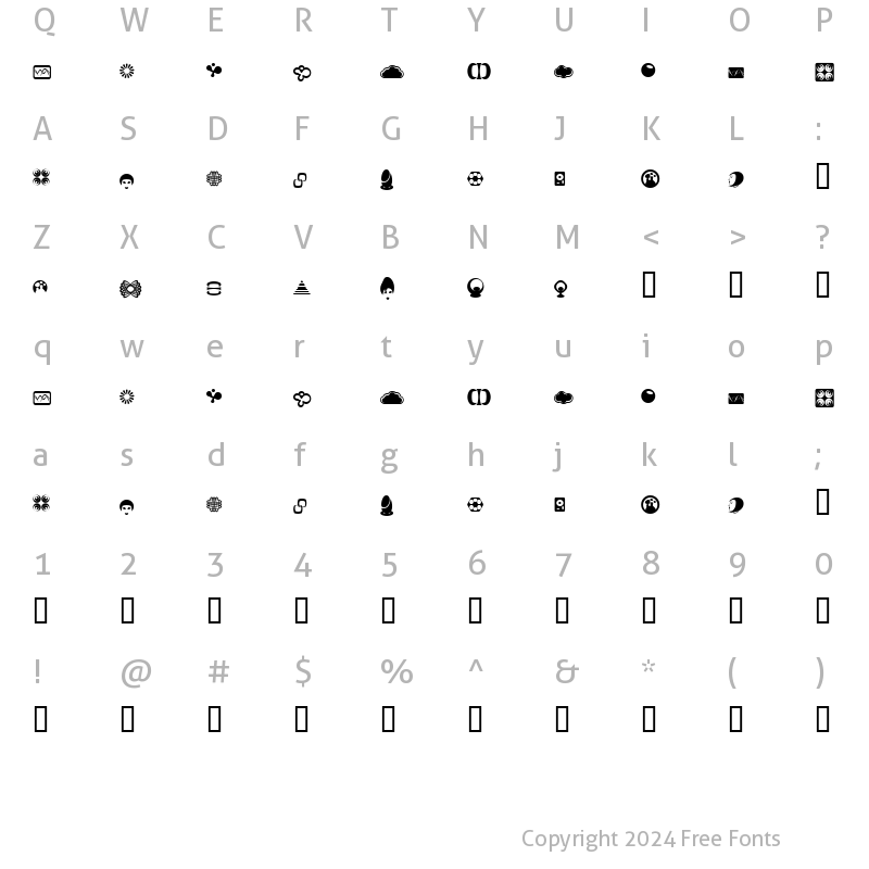 Character Map of Eeronauts BV Regular