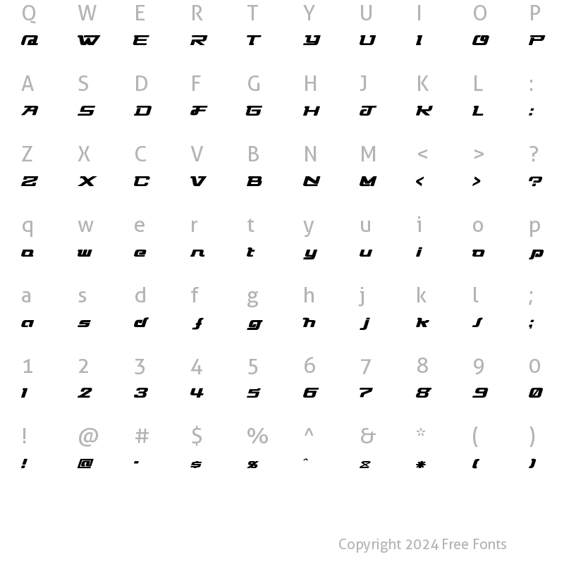 Character Map of Ef4000cc Regular