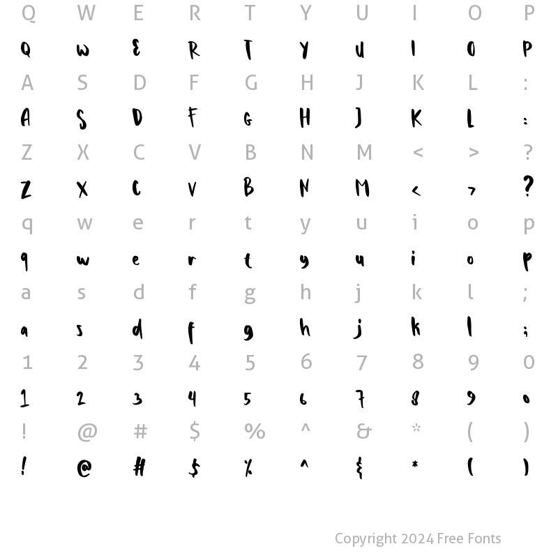 Character Map of Eferett Regular