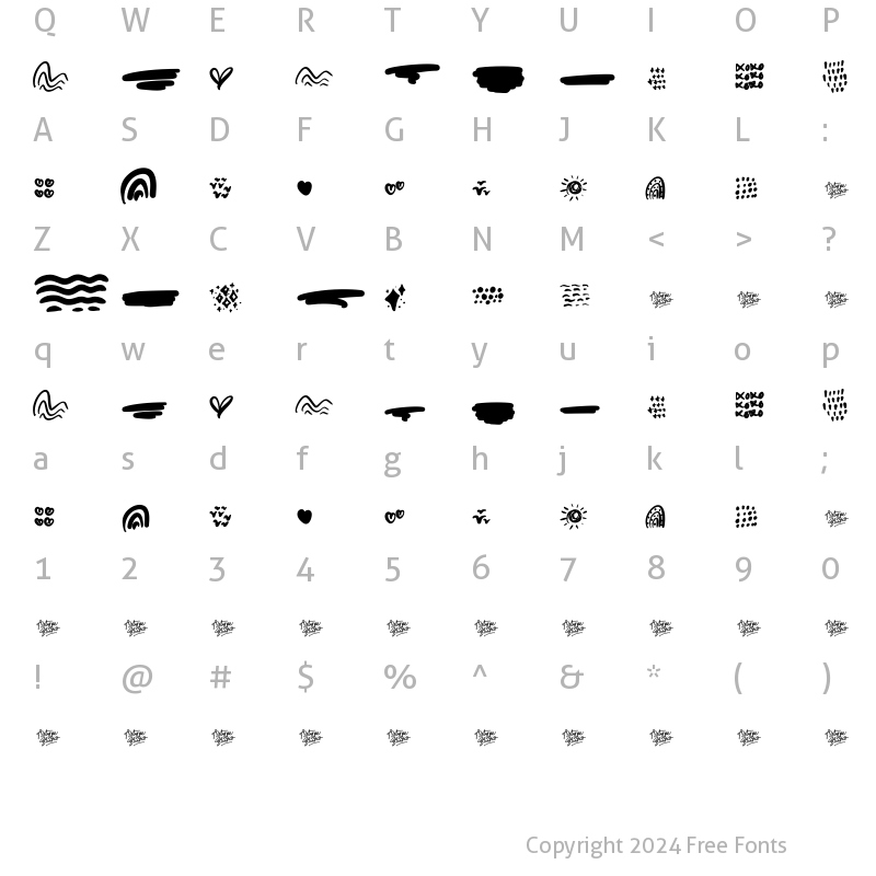 Character Map of Effingham Extra Regular