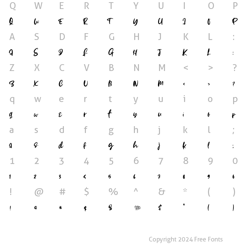 Character Map of Effingham Regular