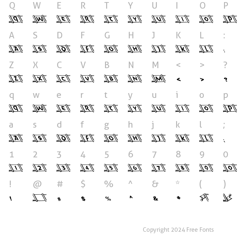 Character Map of EFN Pergamin Regular