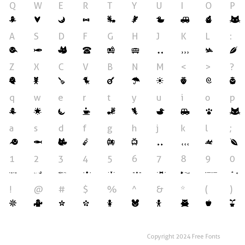 Character Map of Efon Regular