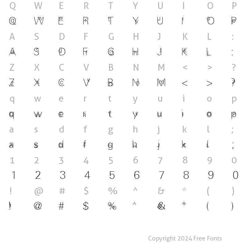 Character Map of EfParasite Regular