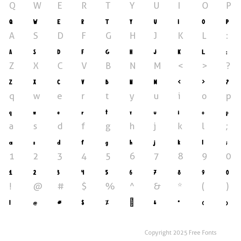 Character Map of Egg-hunt-Bold Regular