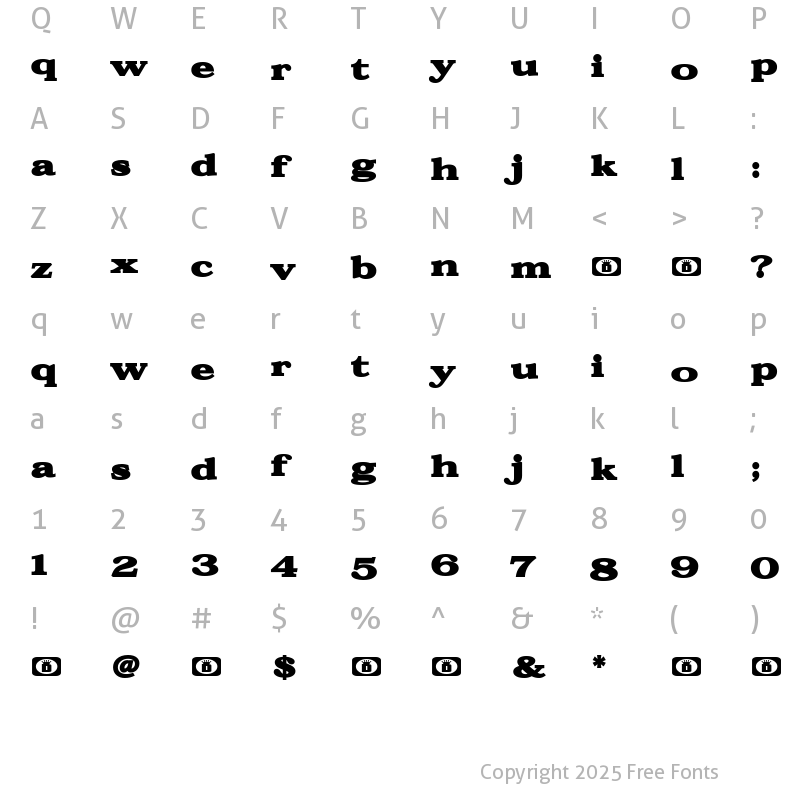 Character Map of EggCream Regular