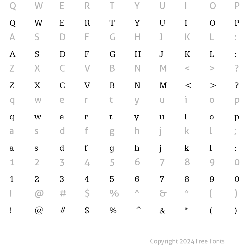 Character Map of Eggo Normal