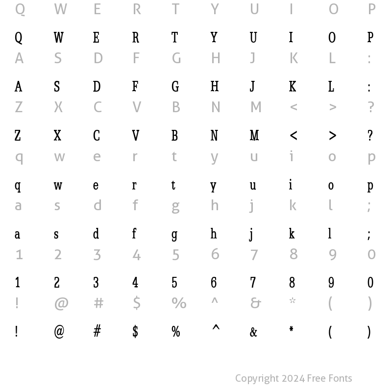 Character Map of Eggo Thin Bold