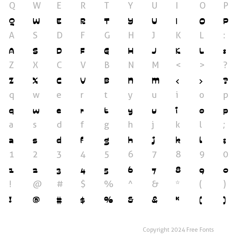 Character Map of Eggwhite Regular