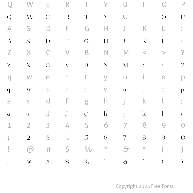 Character Map of Egiela Regular